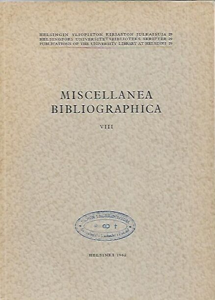 Miscellanea bibliographica VIII