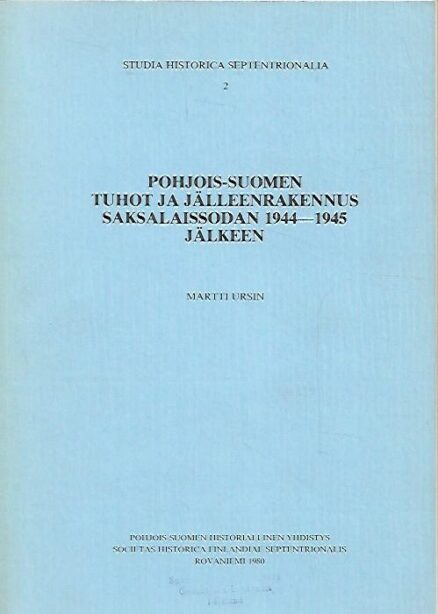 Pohjois-Suomen tuhot ja jälleenrakennus saksalaissodan 1944-1945 jälkeen
