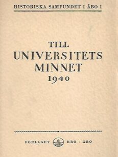 Historiska samfundet i Åbo I - Till universitetsminnet 1940