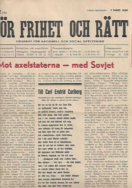 För Frihet och Rätt 2/1939