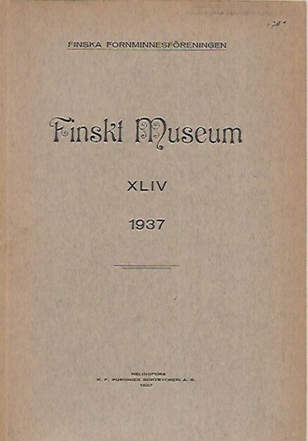 Finskt Museum XLIV 1937