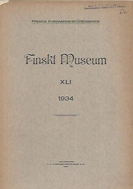 Finskt Museum XLI 1934