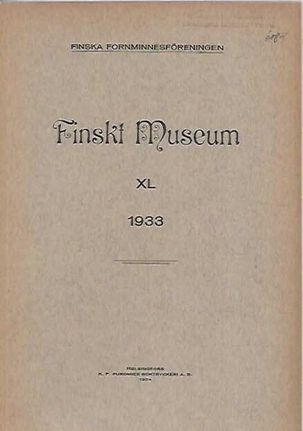 Finskt Museum XL 1933