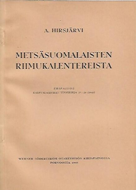 Metsäsuomalaisten riimukalentereista