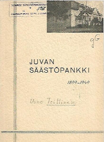 Juvan Säästöpankki 1899-1949