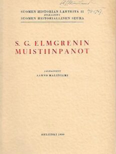 S. G. Elmgrenin muistiinpanot