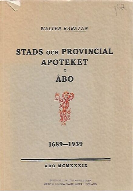Stads och provincial apoteket i Åbo 1689-1939