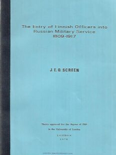 The Entry of Finnish Officers into Russian Military Service 1809-1917
