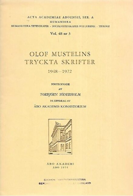 Olof Mustelins tryckta skrifter 1948-1972