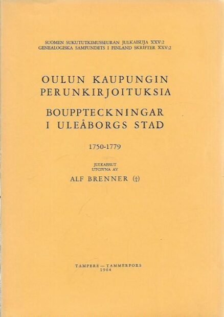 Oulun kaupungin perunkirjoituksia 1750-1779