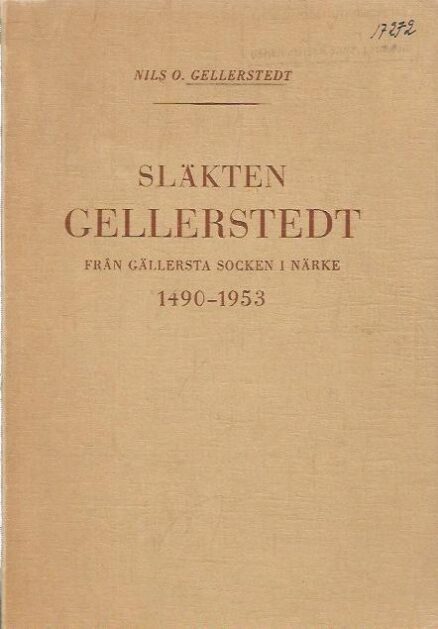 Släkten Gellerstedt från gällersta socken i Närke 149-1953