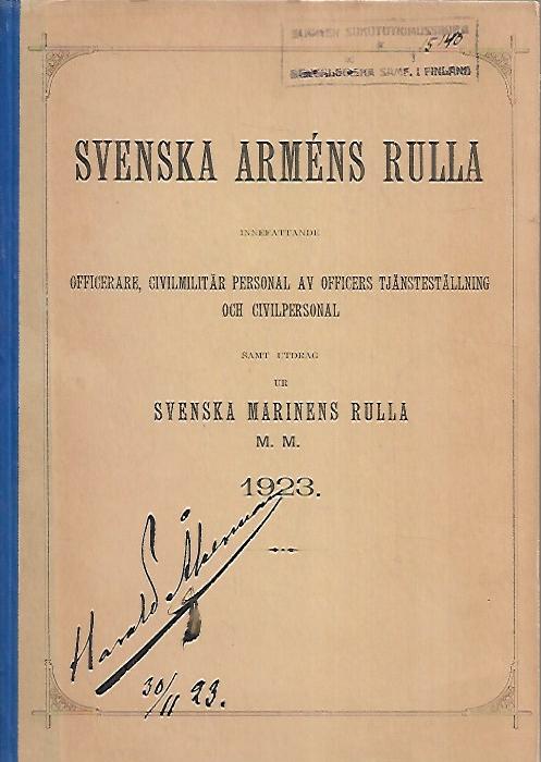 Svenska arméns rulla 1923