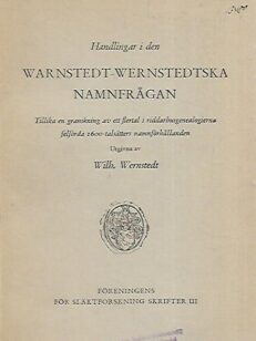 Warnstedt-Wernstedtska namnfrågan