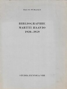 Bibliographie Martti Haavio 1920-1959