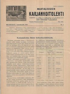 Maatalouden Karjanhoitolehti 1/1915