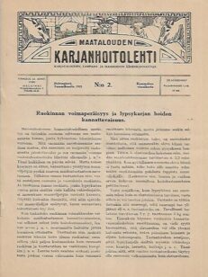 Maatalouden Karjanhoitolehti 2/1921