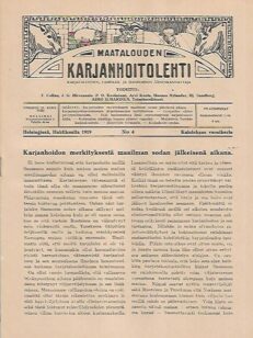 Maatalouden Karjanhoitolehti 4/1919