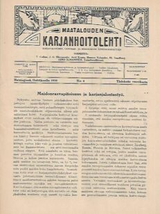 Maatalouden Karjanhoitolehti 4/1920