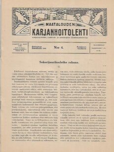 Maatalouden Karjanhoitolehti 4/1921