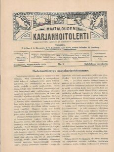 Maatalouden Karjanhoitolehti 9/1919