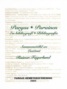 Pargas - En bibliografi / Parainen - Bibliografia