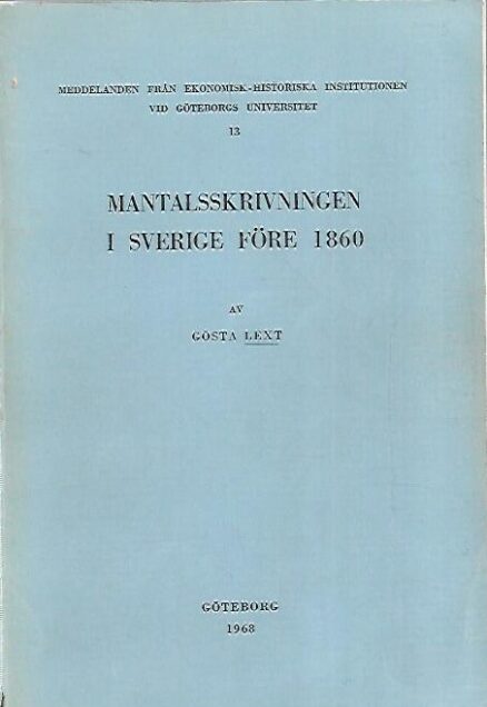 Mantalsskrivningen i Sverige före 1860