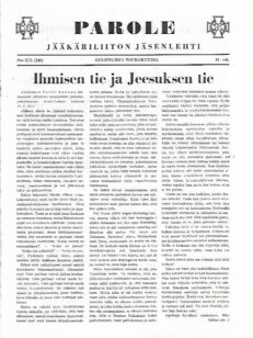 Parole - Jääkäriliiton jäsenlehti n:o 2/71