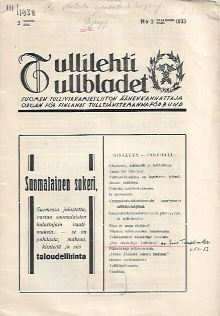 Tullilehti - Tullbladet 2/1933