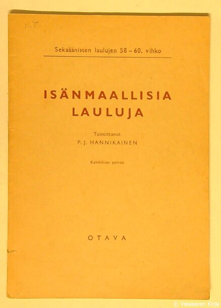 Isänmaallisia lauluja : Sekaäänisten laulujen 58-60. vihko