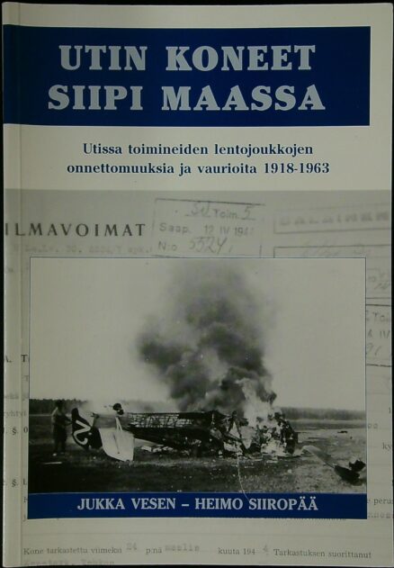 Utin koneet siipi maassa: Utissa toimineiden lentojoukkojen onnettomuuksia ja vaurioita 1918-1963