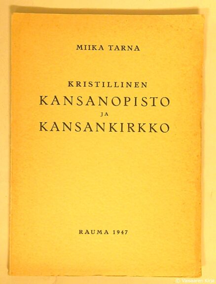 Kristillinen kansanopisto ja kansankirkko